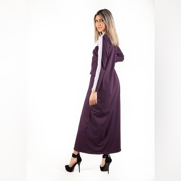 DEVORAH'S SECRET Maxi Dress Robe Hidden Nursing Flap Lilac & Purple - Picture 4 of 4